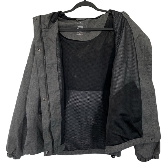 Sweaty Betty Windbreaker Jacket Womens XL Gray Oversized Full Zip Waterproof - Picture 2 of 8